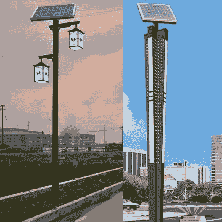 4米庭院用太陽能路燈，鋰電池LED光源